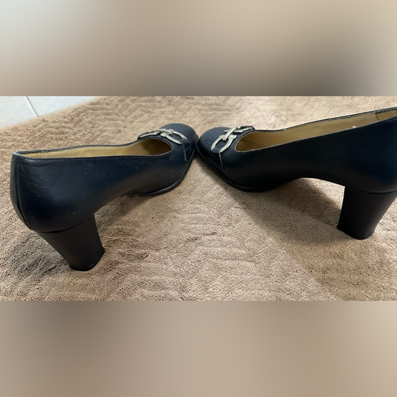 Sergio Selzer, Spanish Leather Collection Navy Blue Chunky Heels size 6 1/2 - Picture 4 of 6